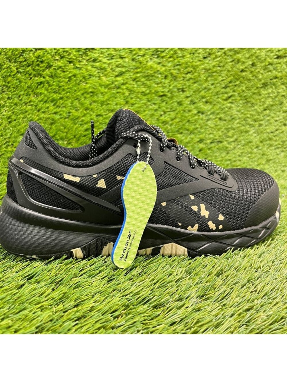 Reebok Nanoflex TR Womens Size 8 Black Beige Composite Toe Safety Work Shoes